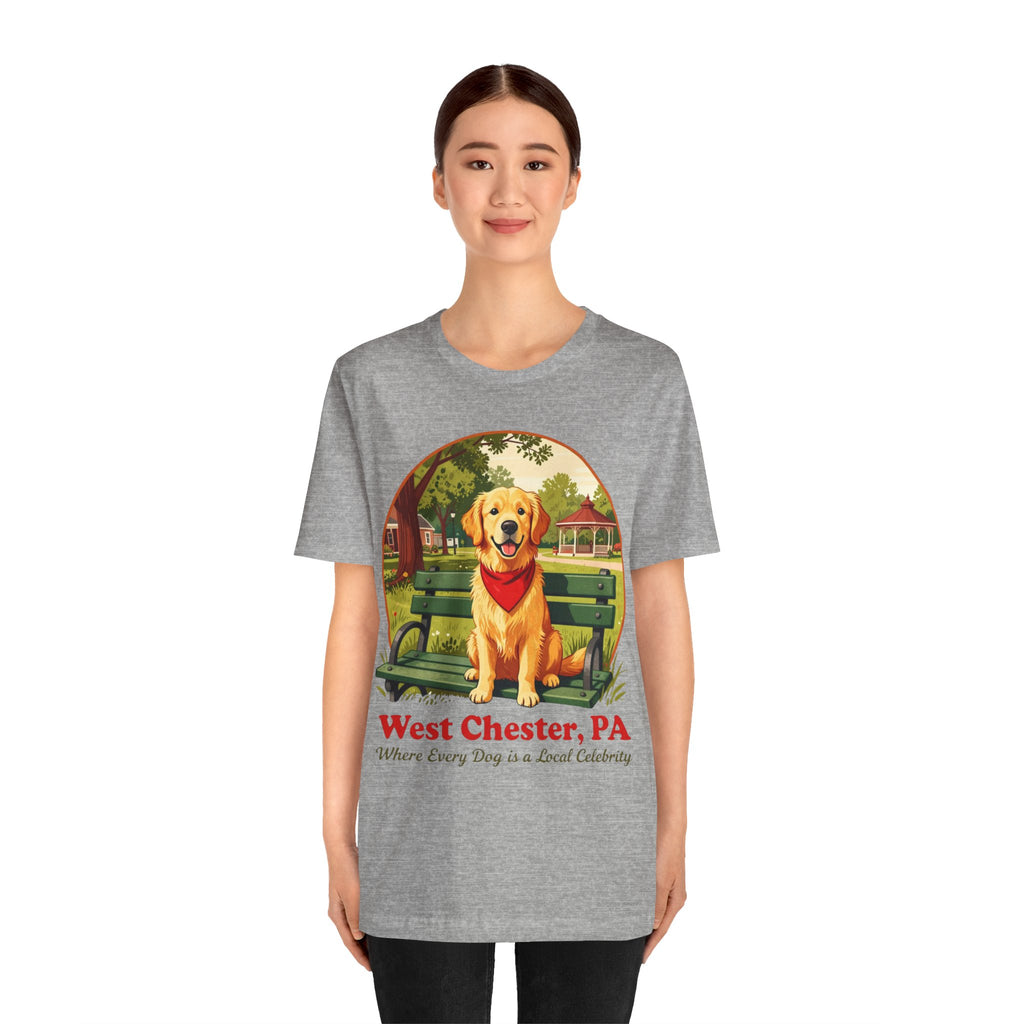 West Chester, PA Golden Retriever T-Shirt — "Where Every Dog is a Local Celebrity"