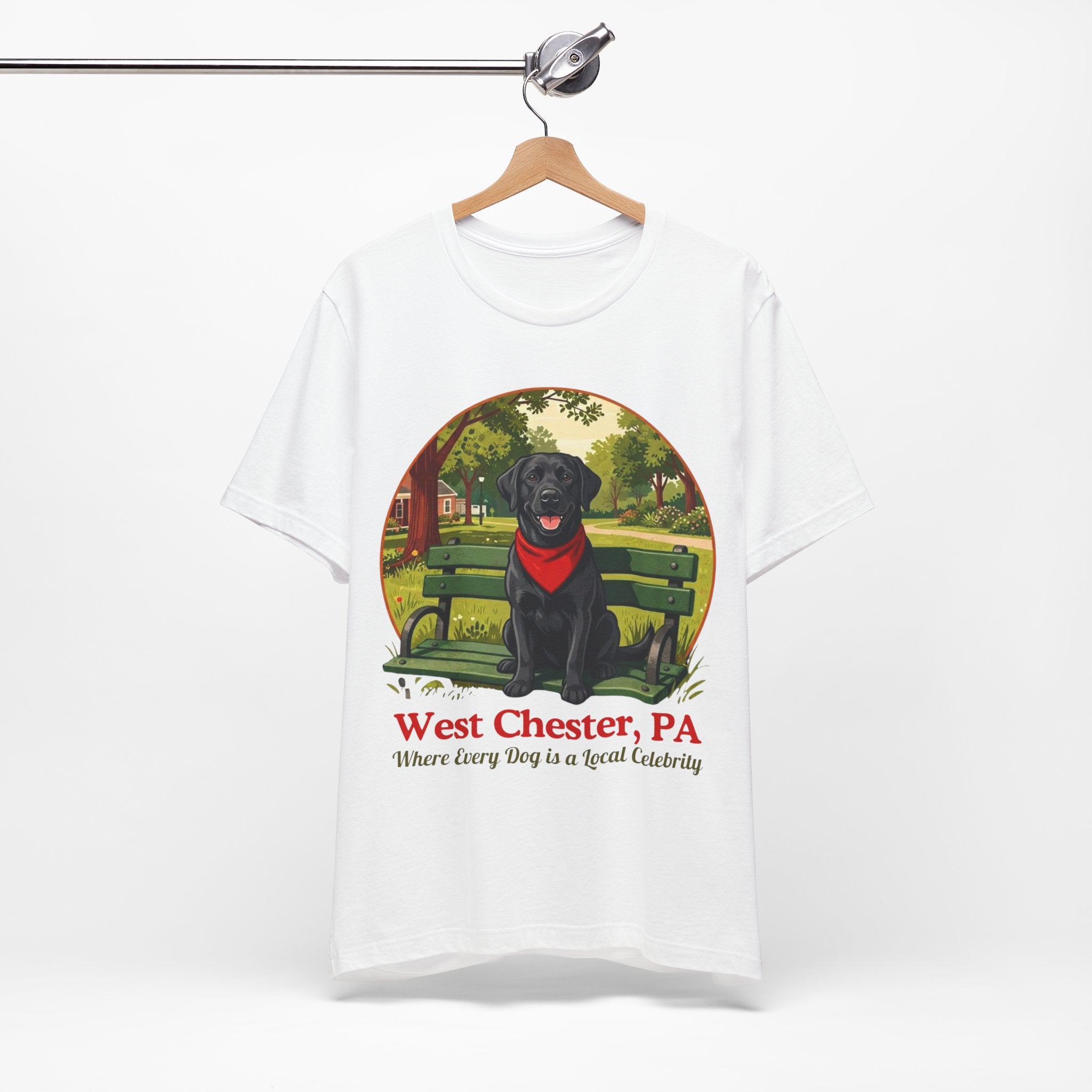 West Chester, PA Black Lab T-Shirt — “Where Every Dog is a Local Celebrity”