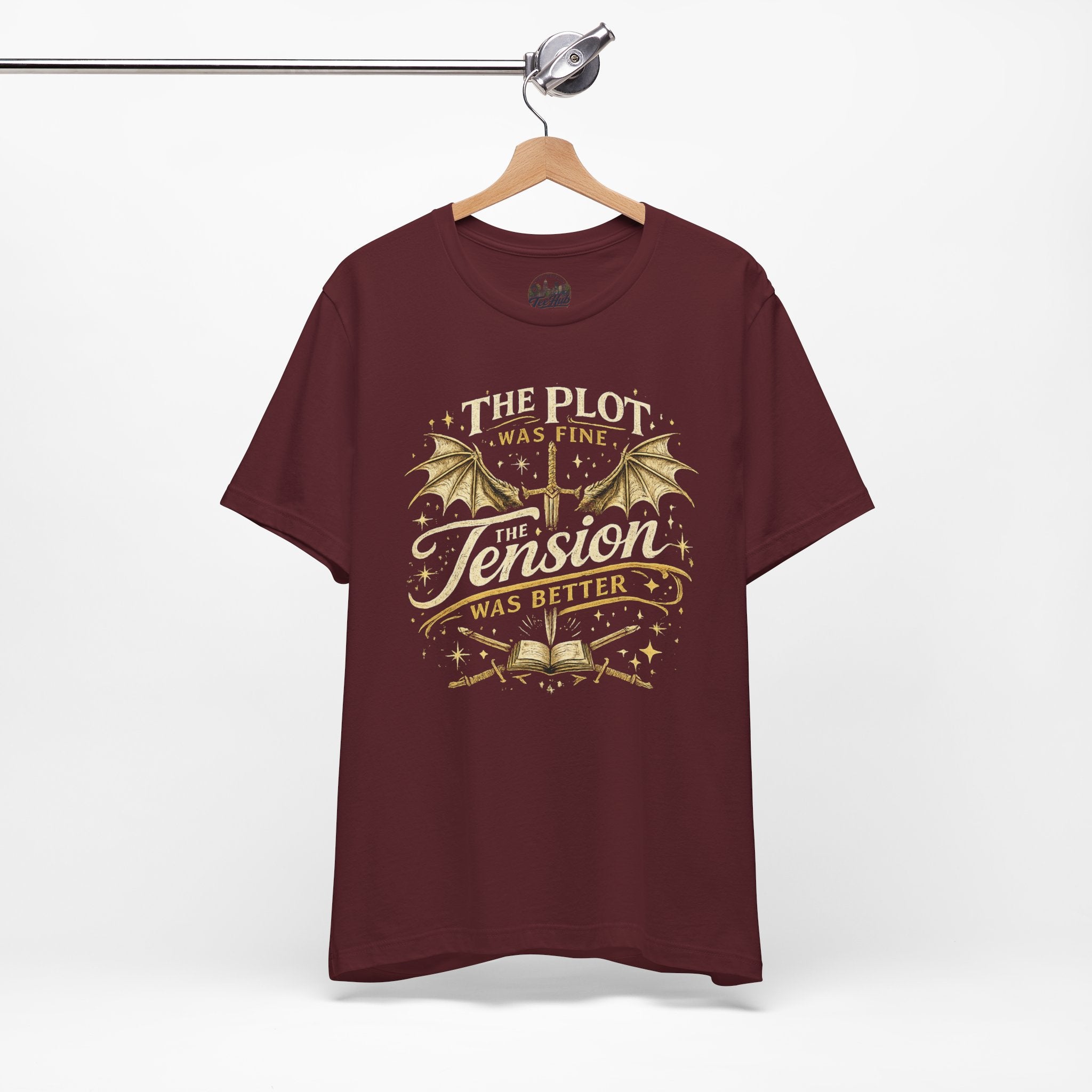 Fantasy Book Lover T‑Shirt — "The Plot Was Fine, The Tension Was Better" Graphic Tee