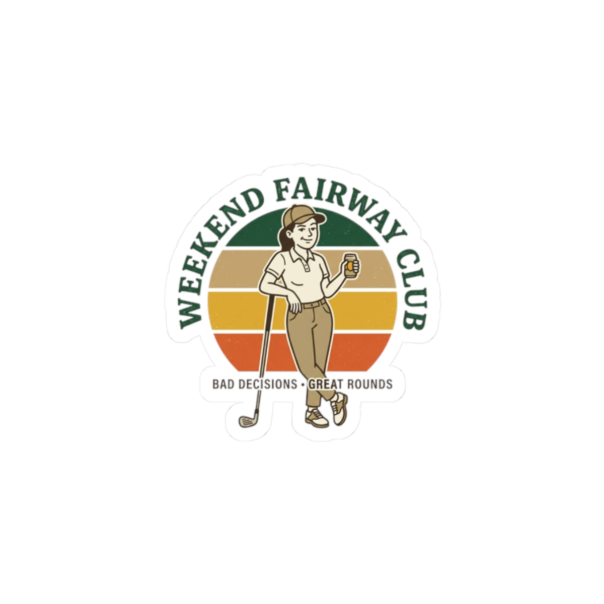 Weekend Fairway Club Sticker | Retro Golf, Bogey Humor
