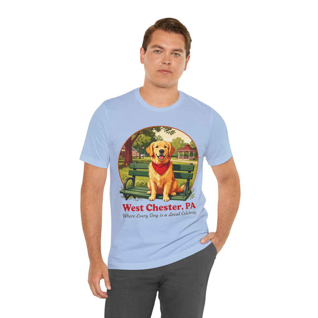 West Chester, PA Golden Retriever T-Shirt — "Where Every Dog is a Local Celebrity"