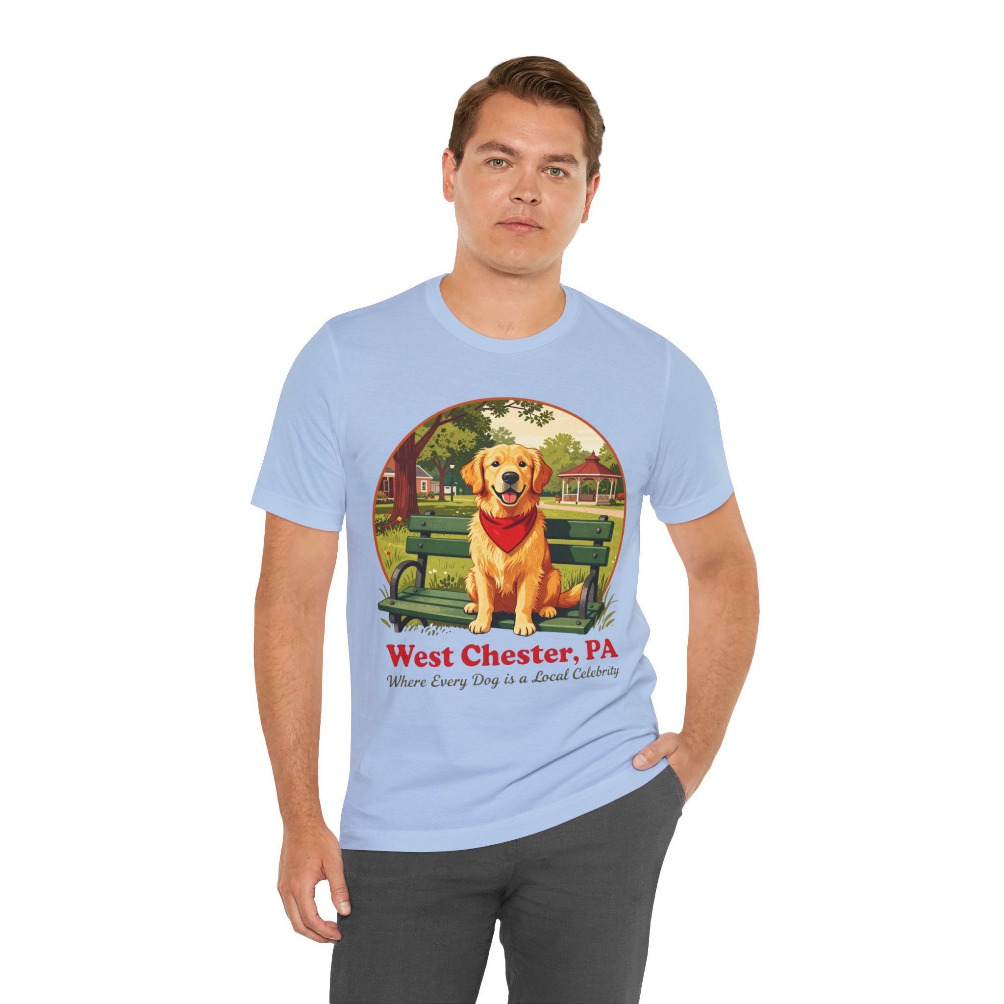 West Chester, PA Golden Retriever T-Shirt — "Where Every Dog is a Local Celebrity"