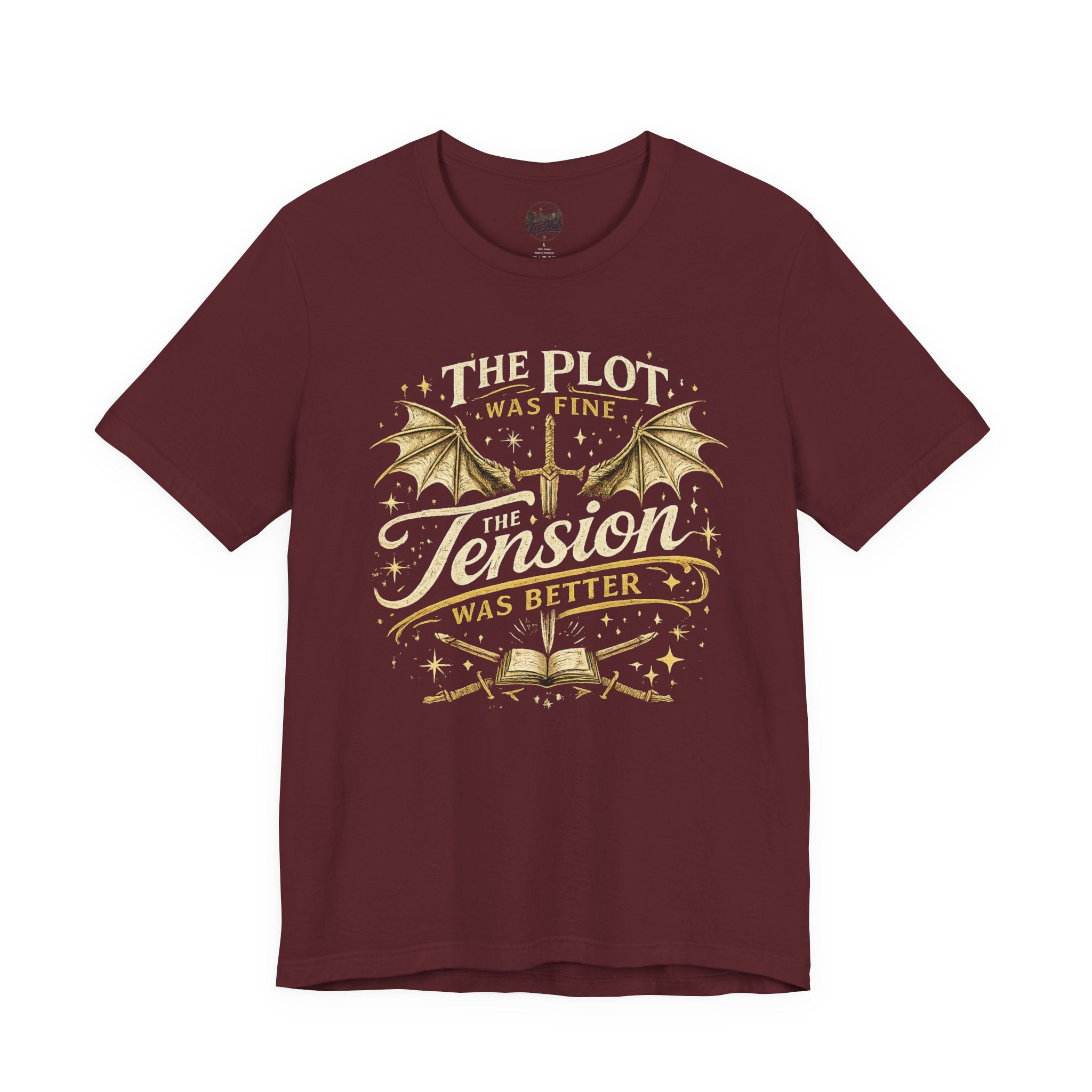 Fantasy Book Lover T‑Shirt — "The Plot Was Fine, The Tension Was Better" Graphic Tee