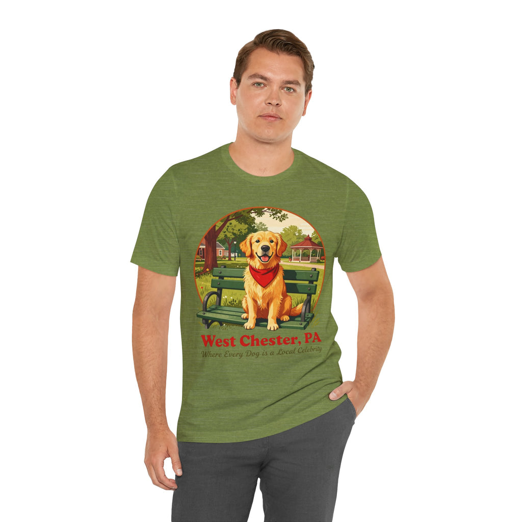 West Chester, PA Golden Retriever T-Shirt — "Where Every Dog is a Local Celebrity"