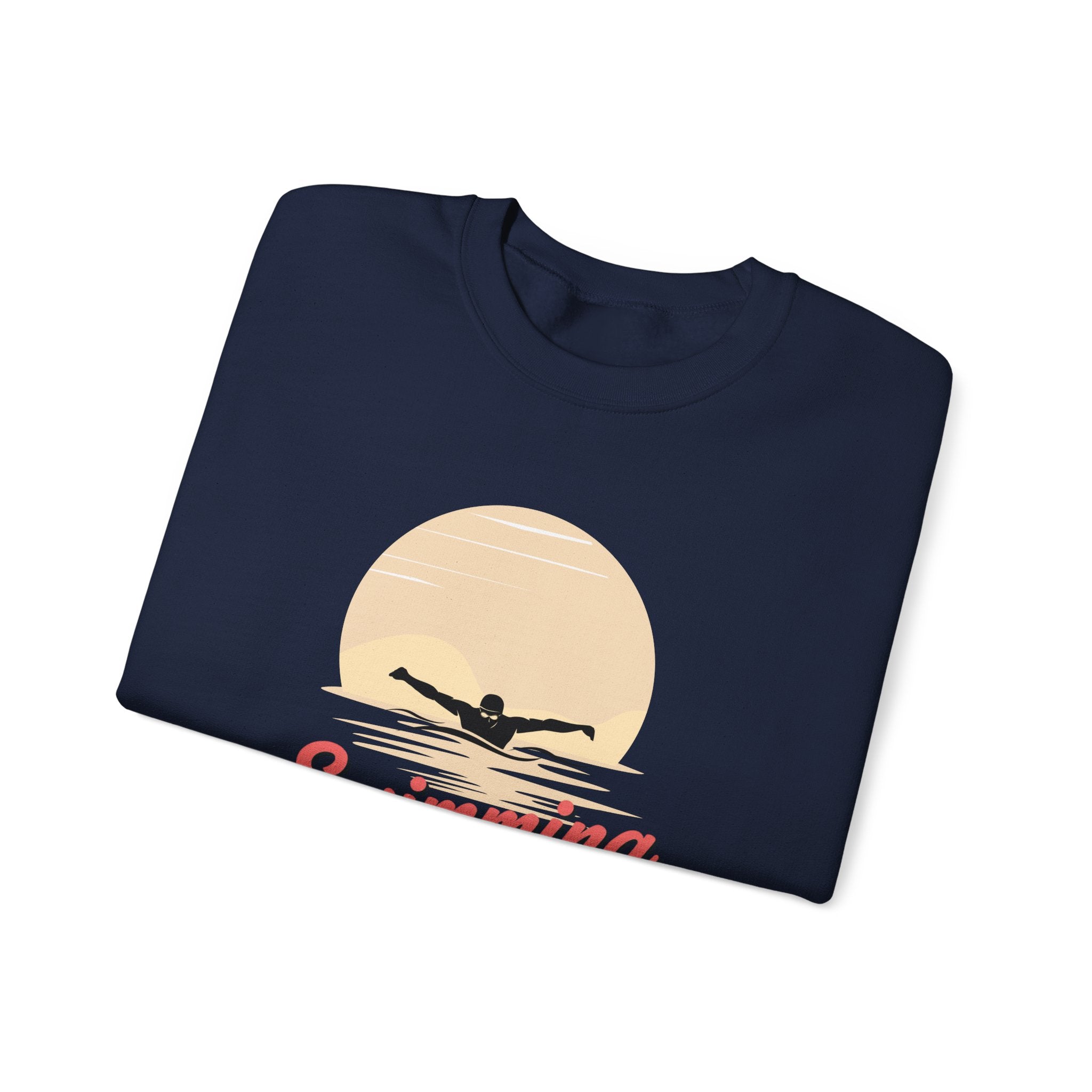 Swimming Parent Sweatshirt — Retro Swimmer Graphic Crewneck for Swim Moms & Dads
