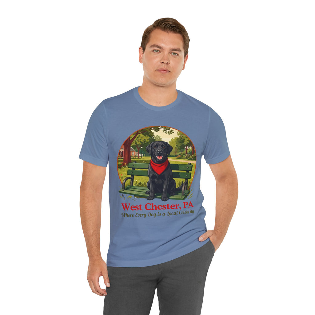 West Chester, PA Black Lab T-Shirt — “Where Every Dog is a Local Celebrity”