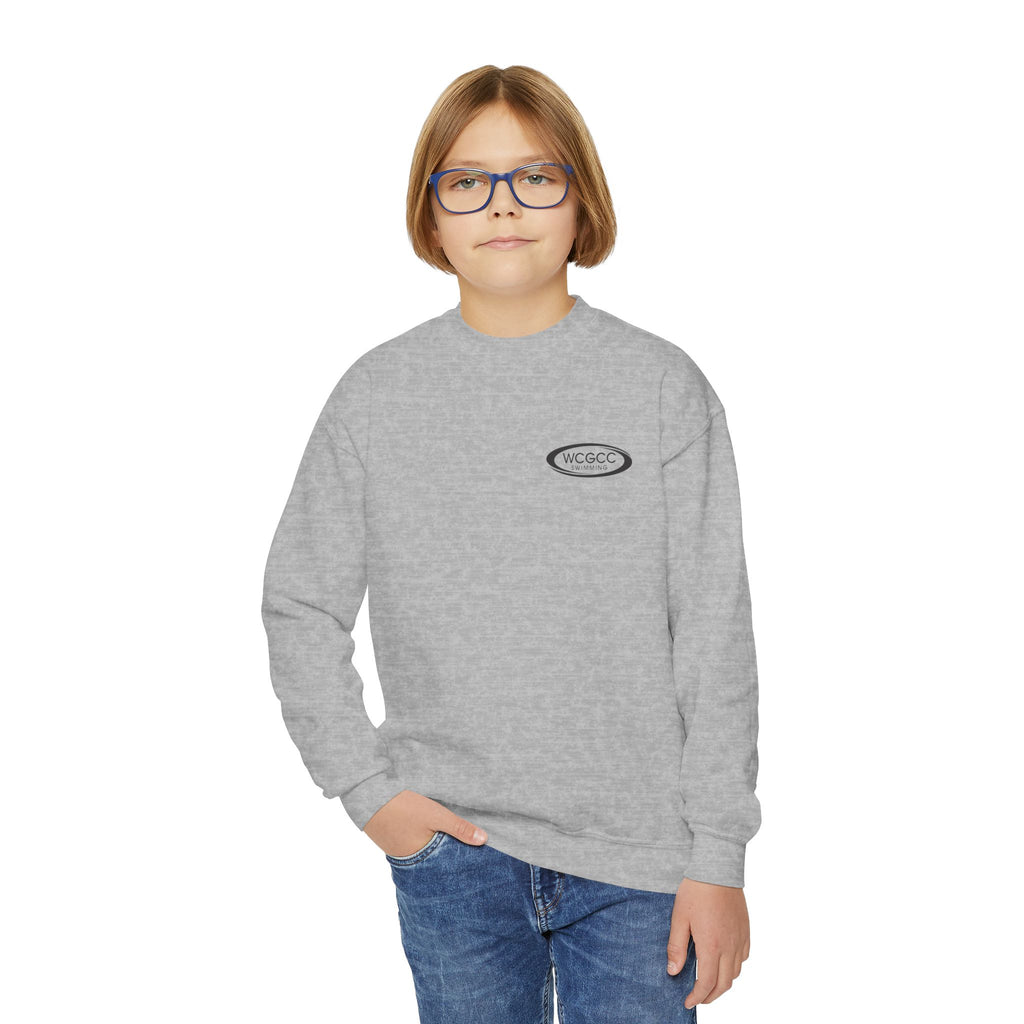 Youth Crewneck Sweatshirt — 'Eau de Chlorine' Swim Vibes Graphic Pullover