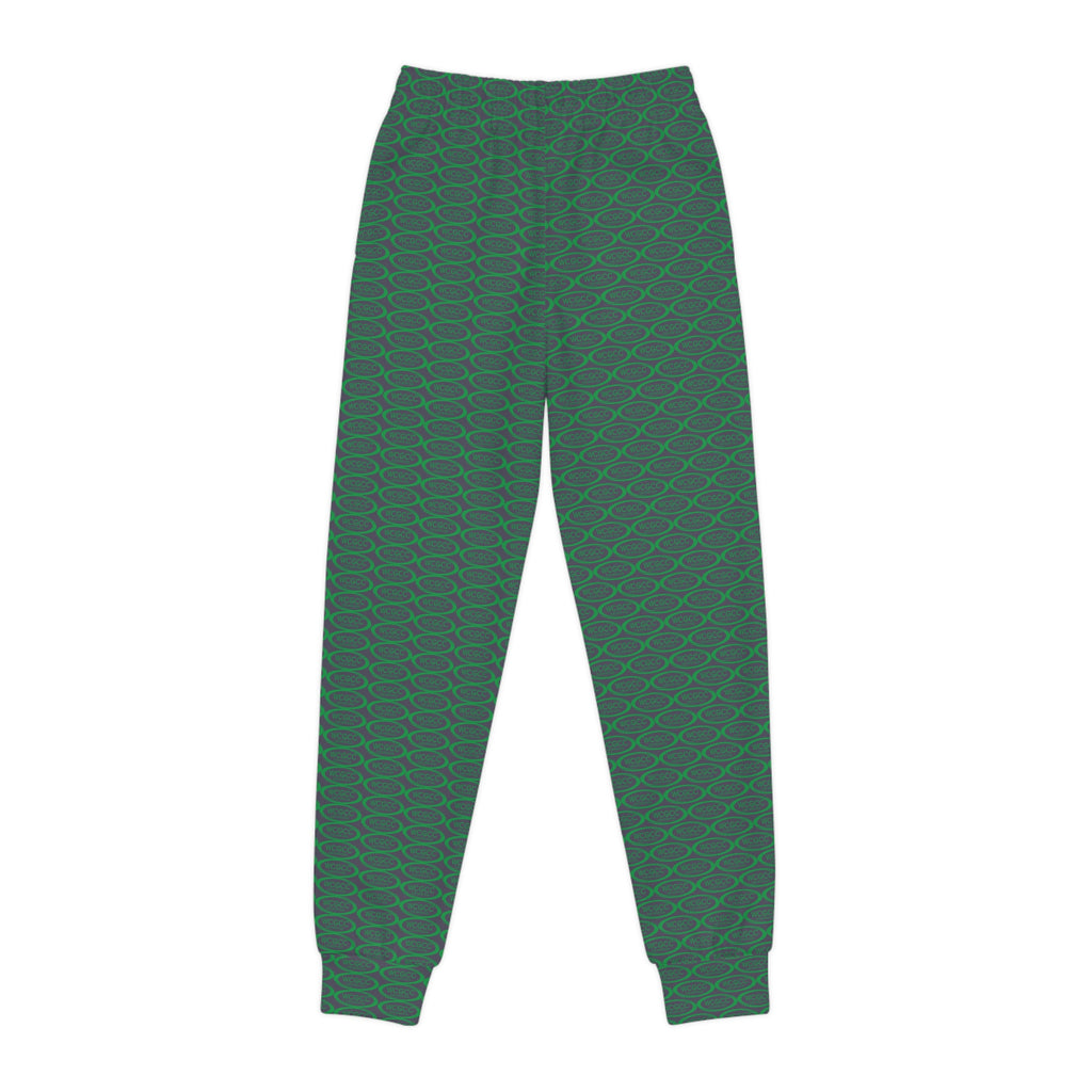 Youth Joggers - Green Geometric All-Over Print