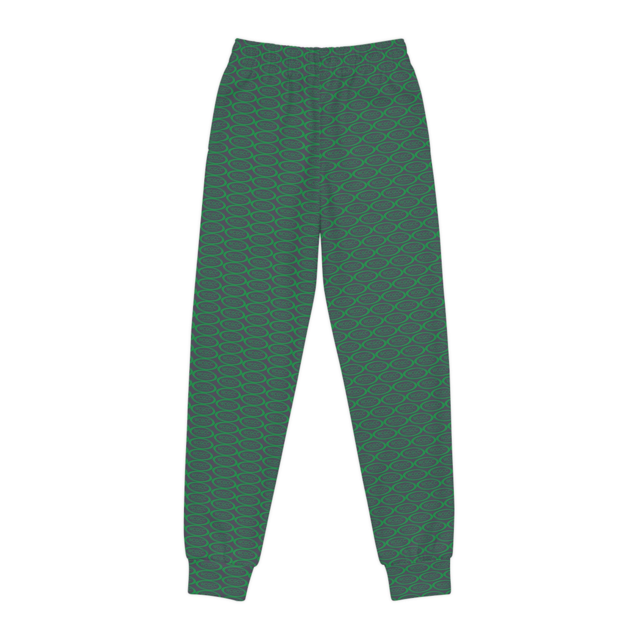 Youth Joggers - Green Geometric All-Over Print