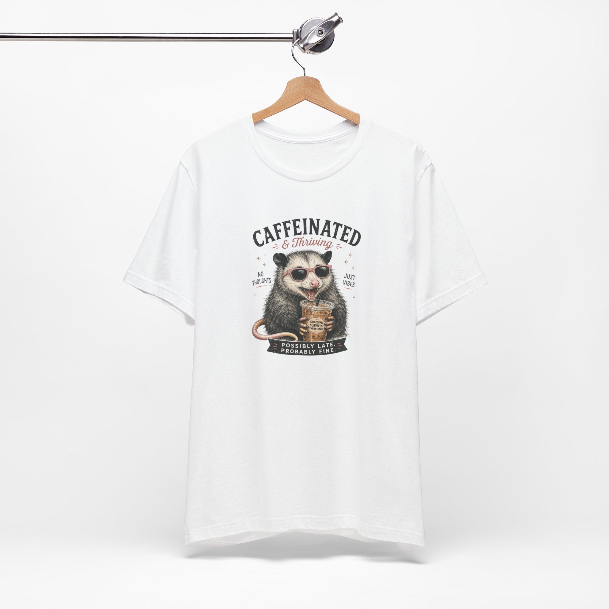 Caffeinated and Thriving Sloth Tee – Funny Coffee Lover T-Shirt