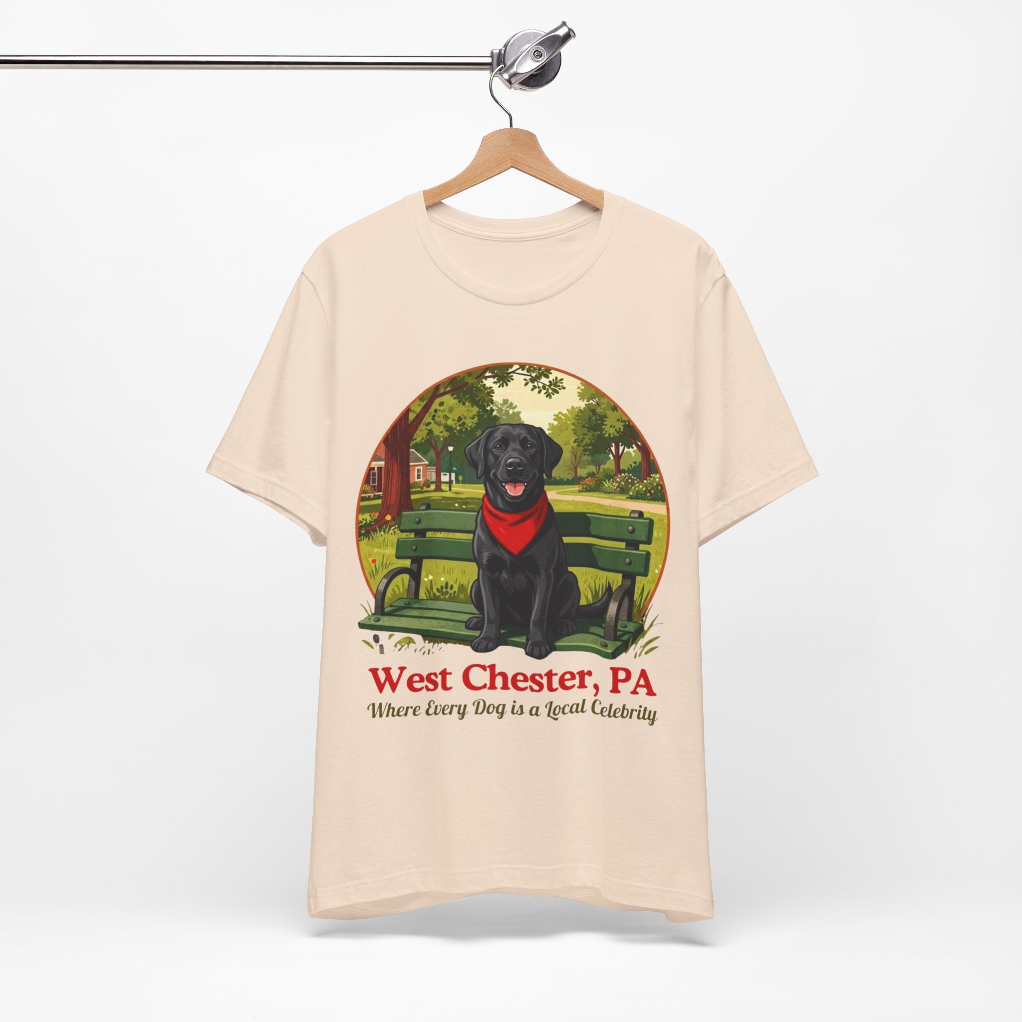 West Chester, PA Black Lab T-Shirt — “Where Every Dog is a Local Celebrity”