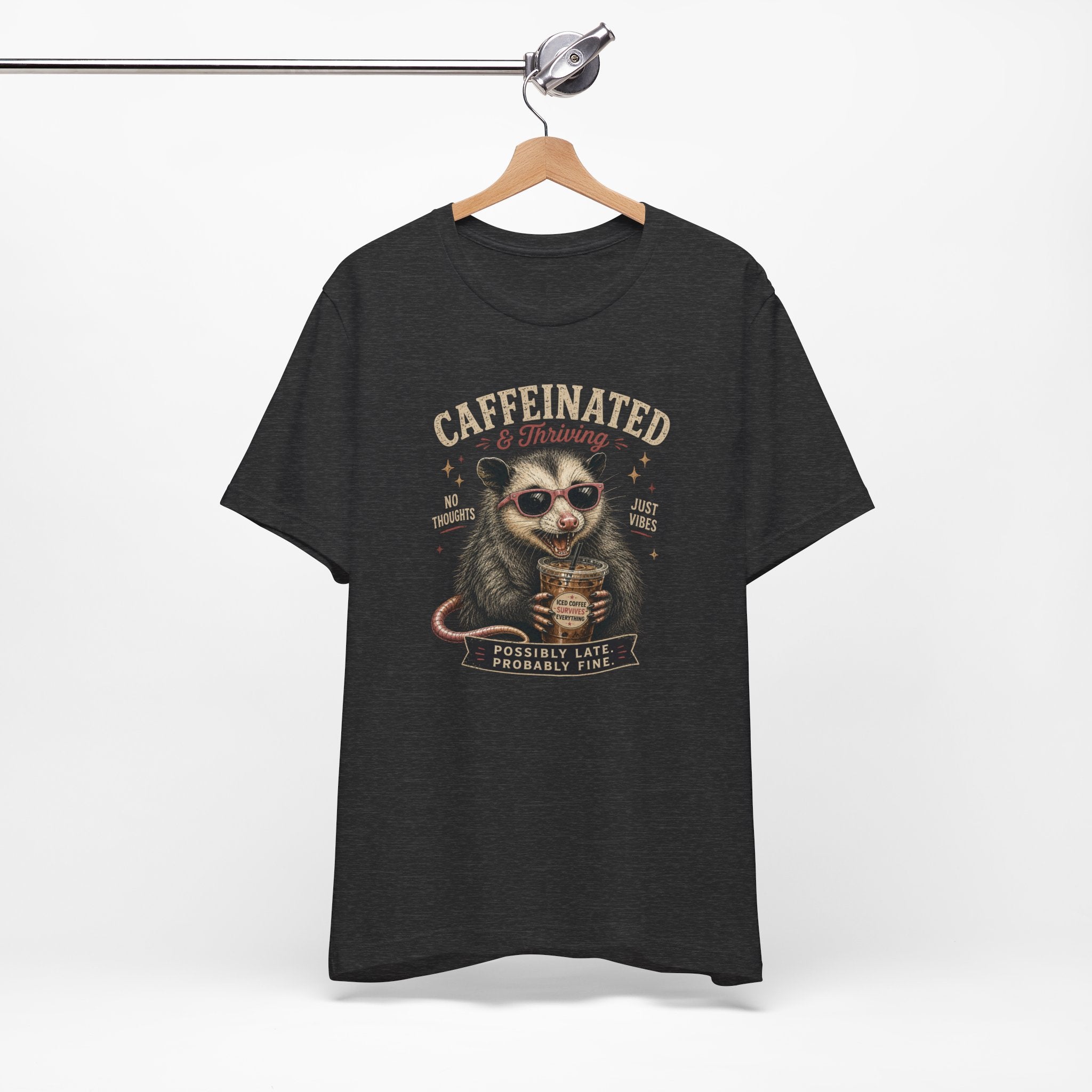 Caffeinated and Thriving Sloth Tee – Funny Coffee Lover T-Shirt