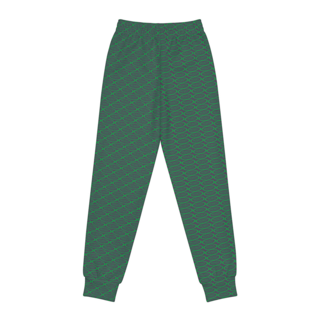 Youth Joggers - Green Geometric All-Over Print