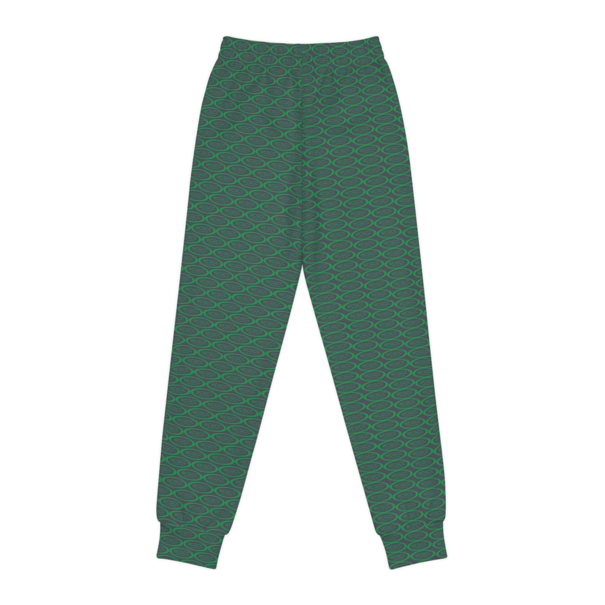 Youth Joggers - Green Geometric All-Over Print