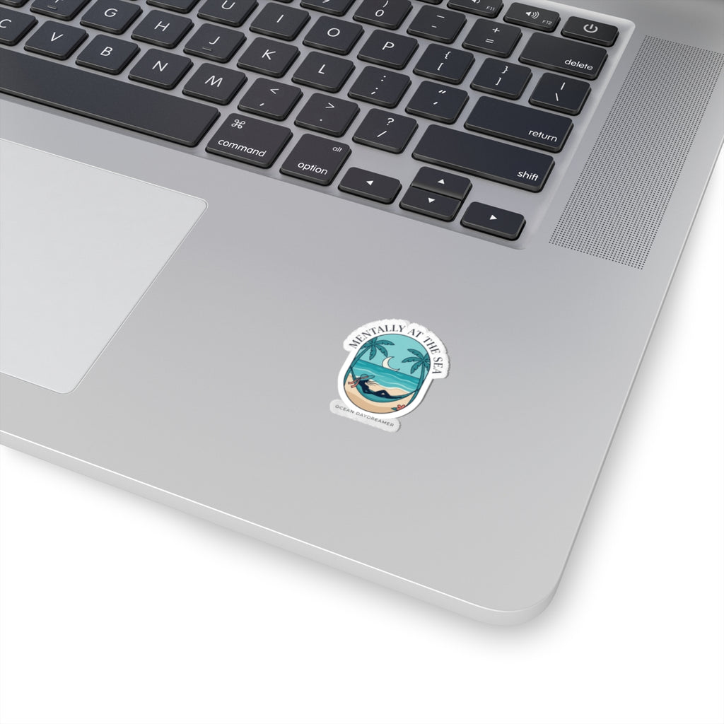 Mentally at the Sea Kiss-Cut Stickers | Ocean Aesthetic, seafoam blue