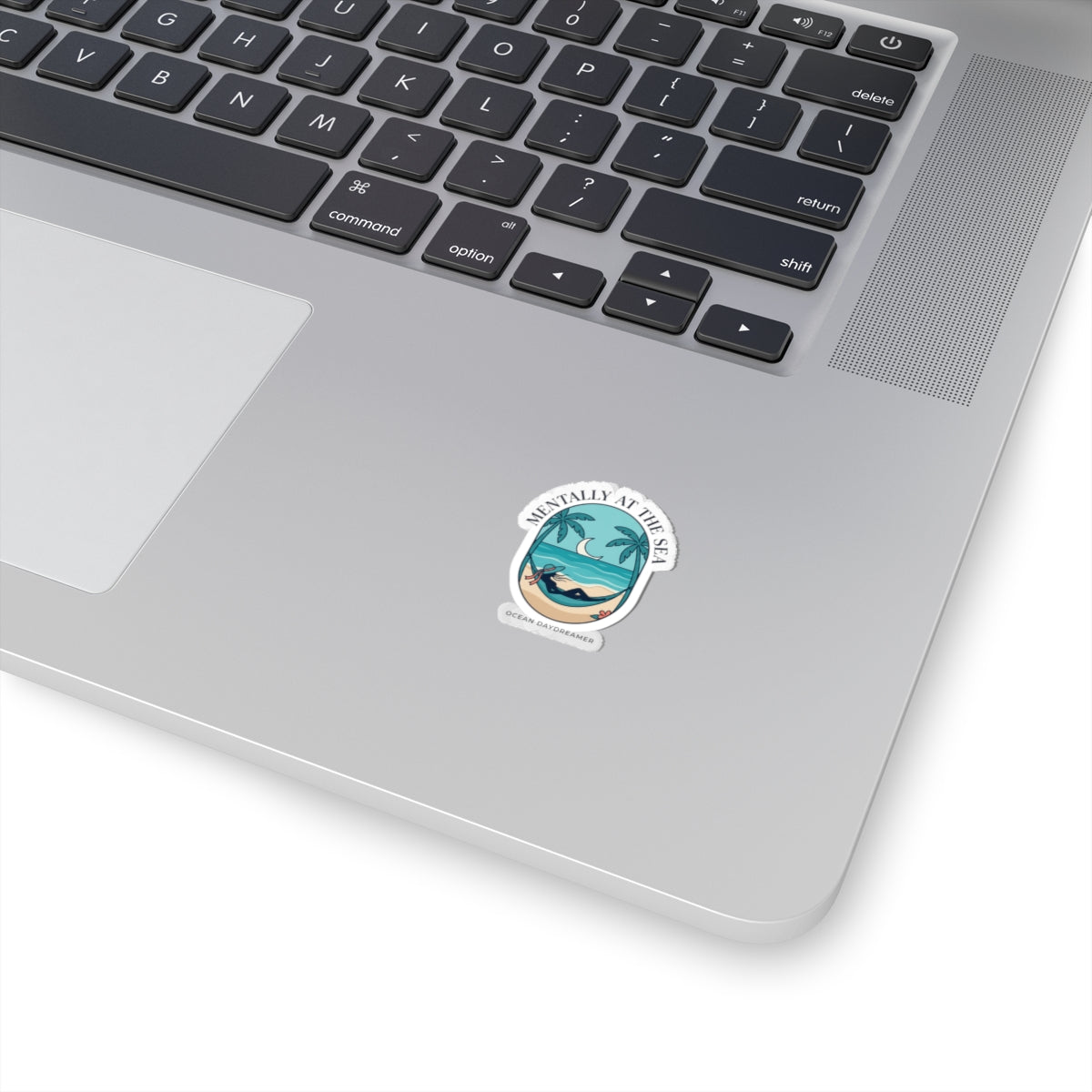 Mentally at the Sea Kiss-Cut Stickers | Ocean Aesthetic, seafoam blue