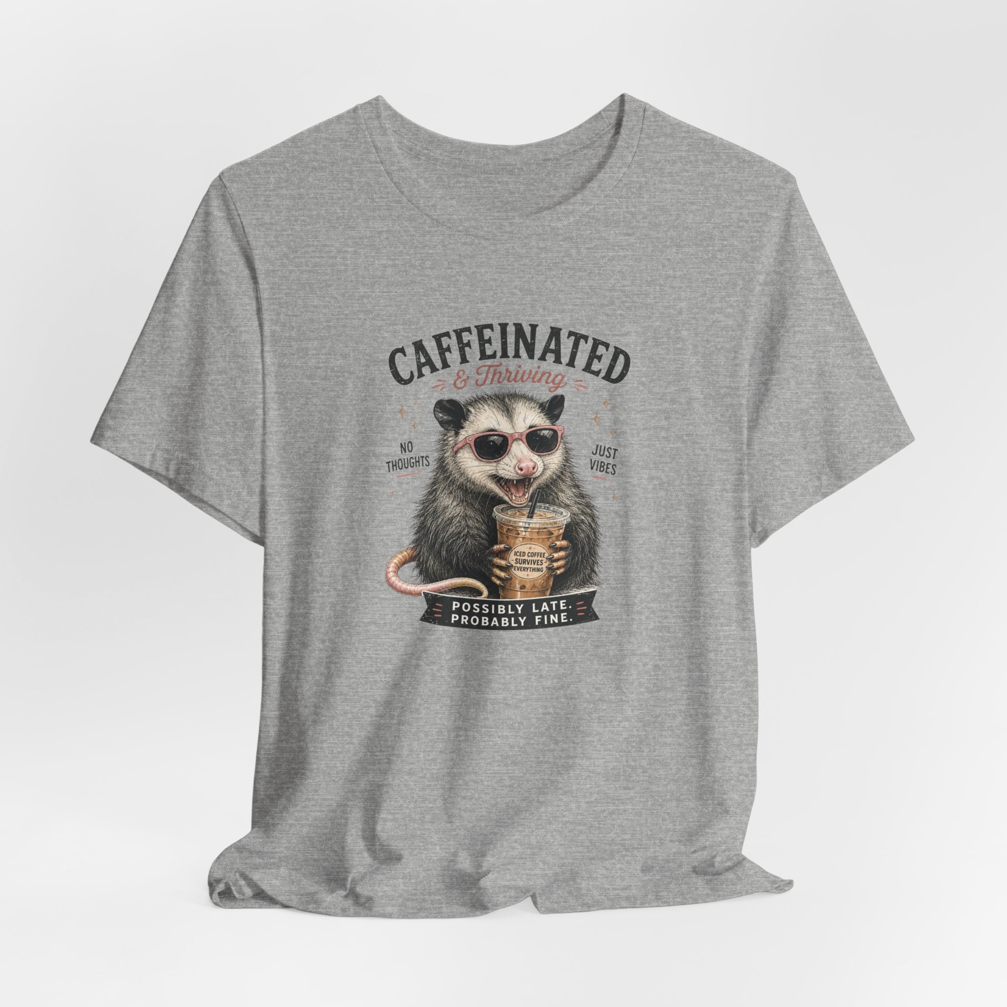 Caffeinated and Thriving Sloth Tee – Funny Coffee Lover T-Shirt