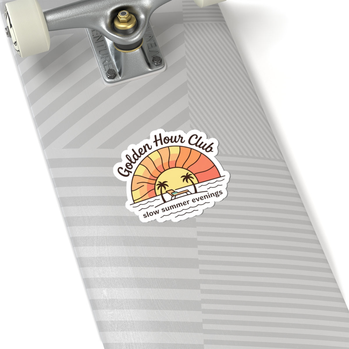 Golden Hour Club Kiss-Cut Sticker | summer aesthetic, pastel coastal vibes