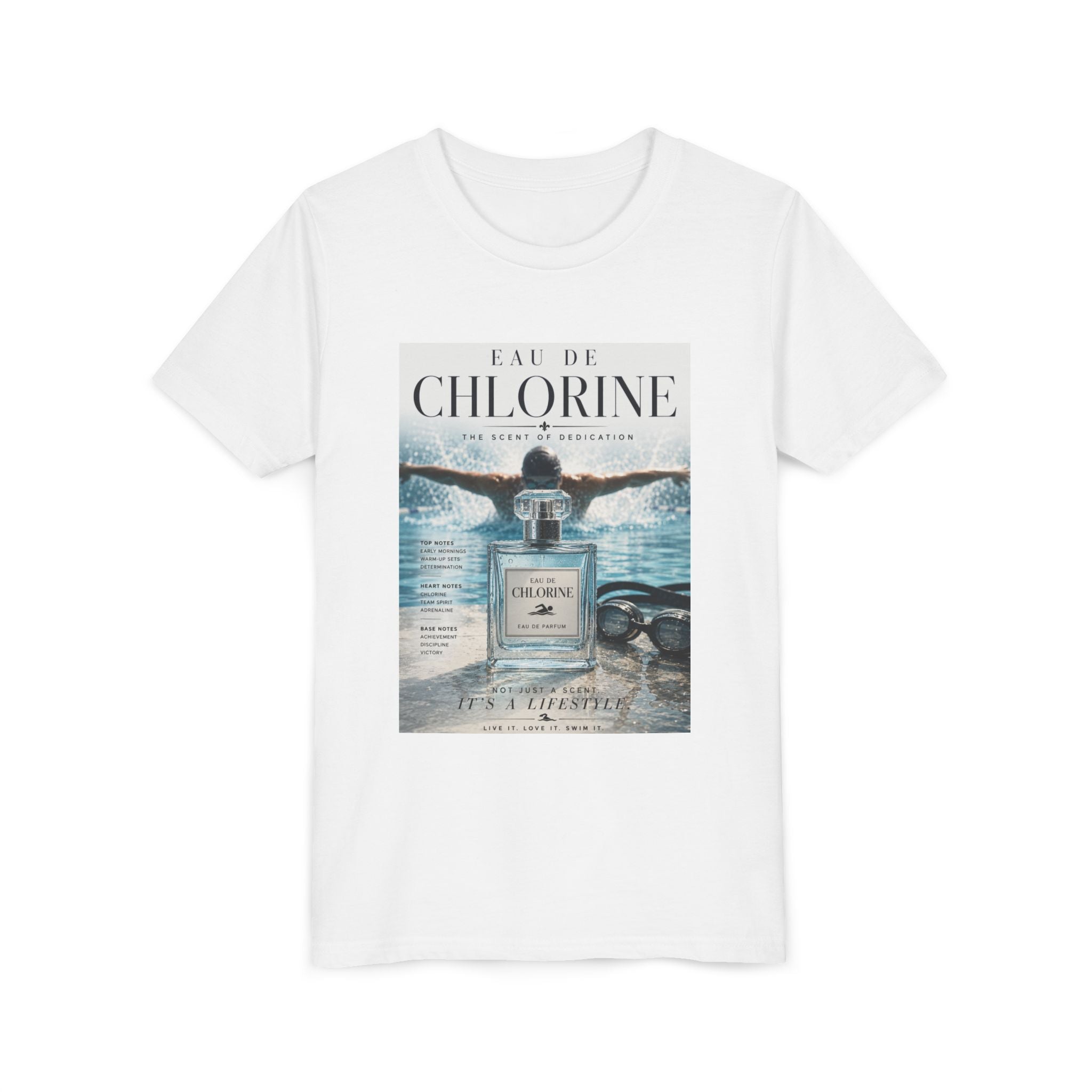 Youth Tee — "Eau de Chlorine" Swim Vibes Graphic Shirt