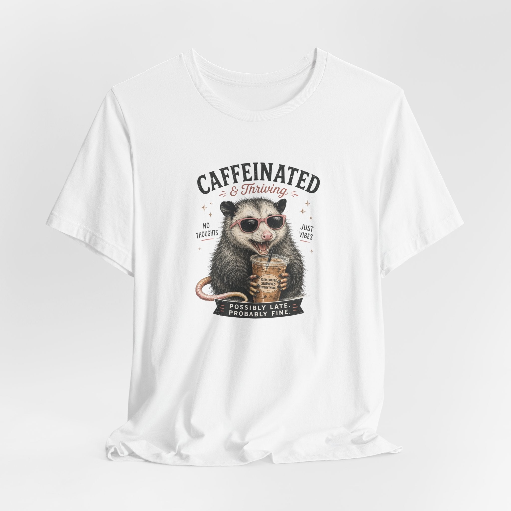 Caffeinated and Thriving Sloth Tee – Funny Coffee Lover T-Shirt