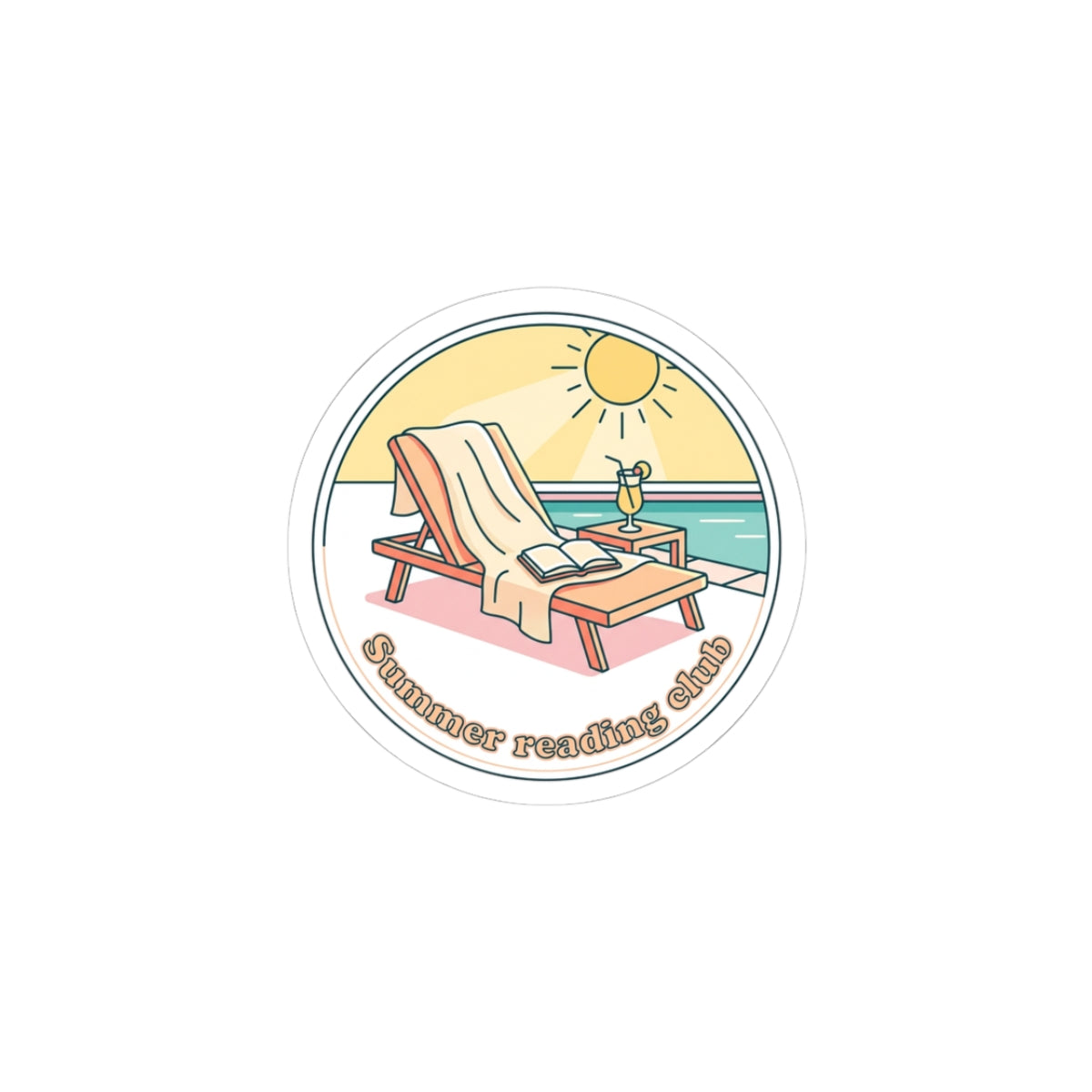 Summer Reading Club Sticker | summer aesthetic, coastal vibes, pastel retro