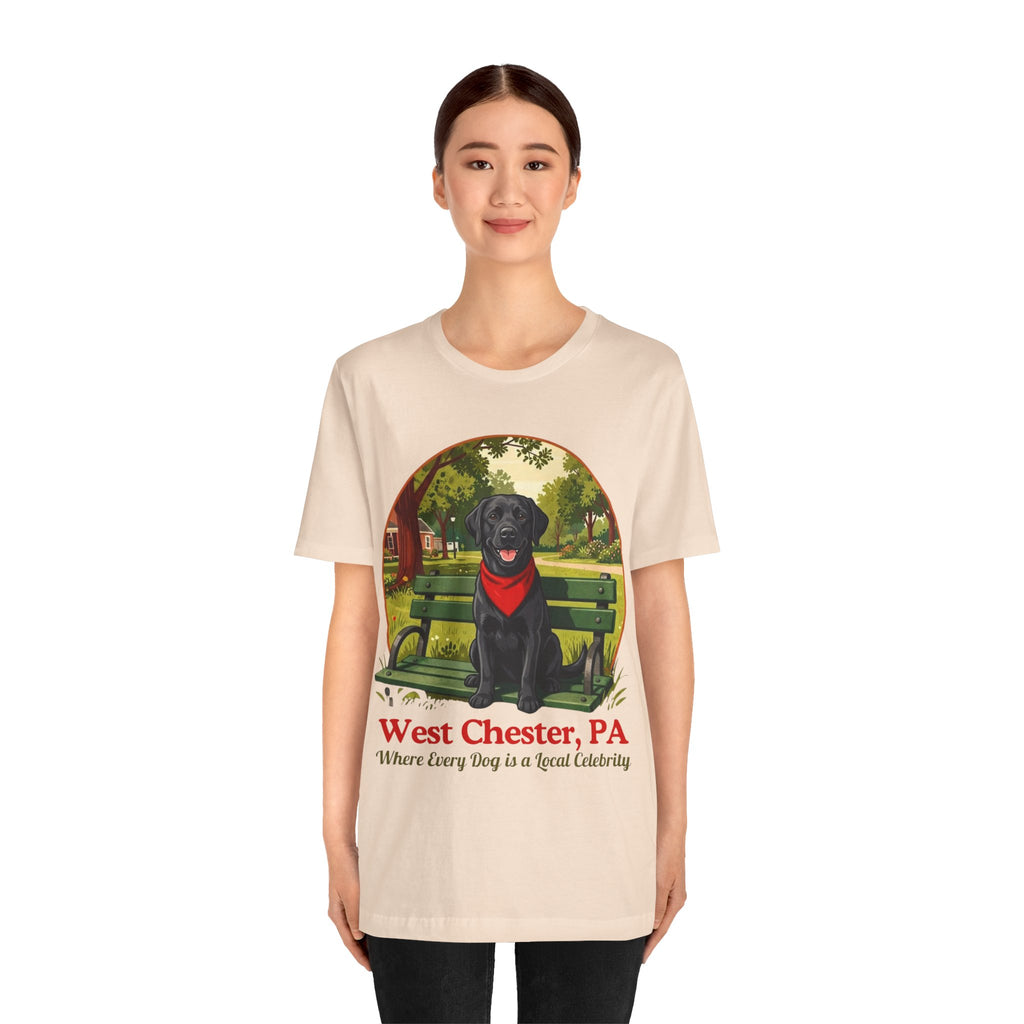 West Chester, PA Black Lab T-Shirt — “Where Every Dog is a Local Celebrity”