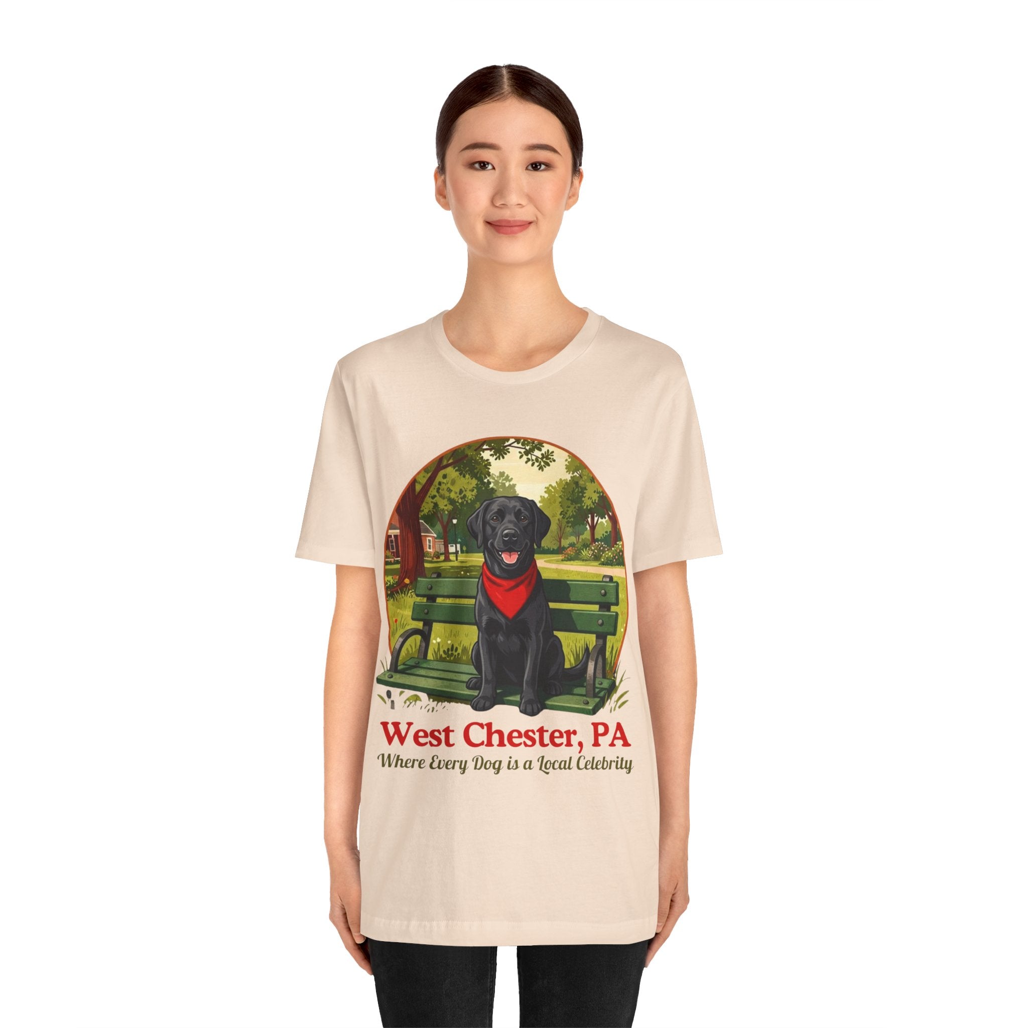 West Chester, PA Black Lab T-Shirt — “Where Every Dog is a Local Celebrity”