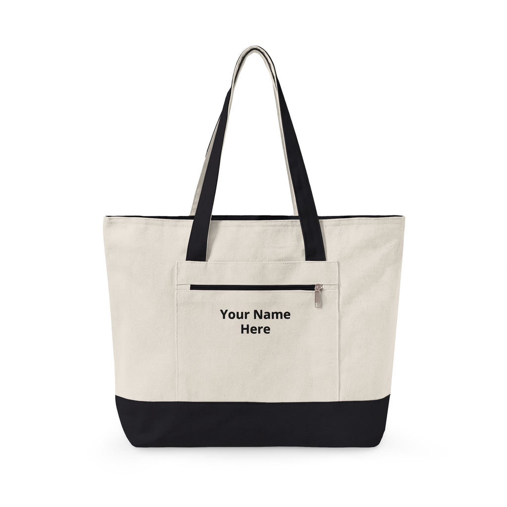 WCGCC Swimming Canvas Tote Bag — Custom Name Zippered Pool Bag