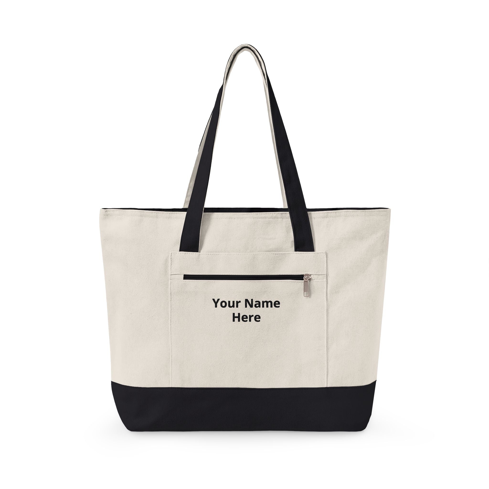 WCGCC Swimming Canvas Tote Bag — Custom Name Zippered Pool Bag